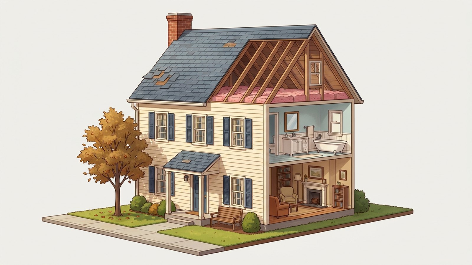Illustrated cutaway of the What-If House